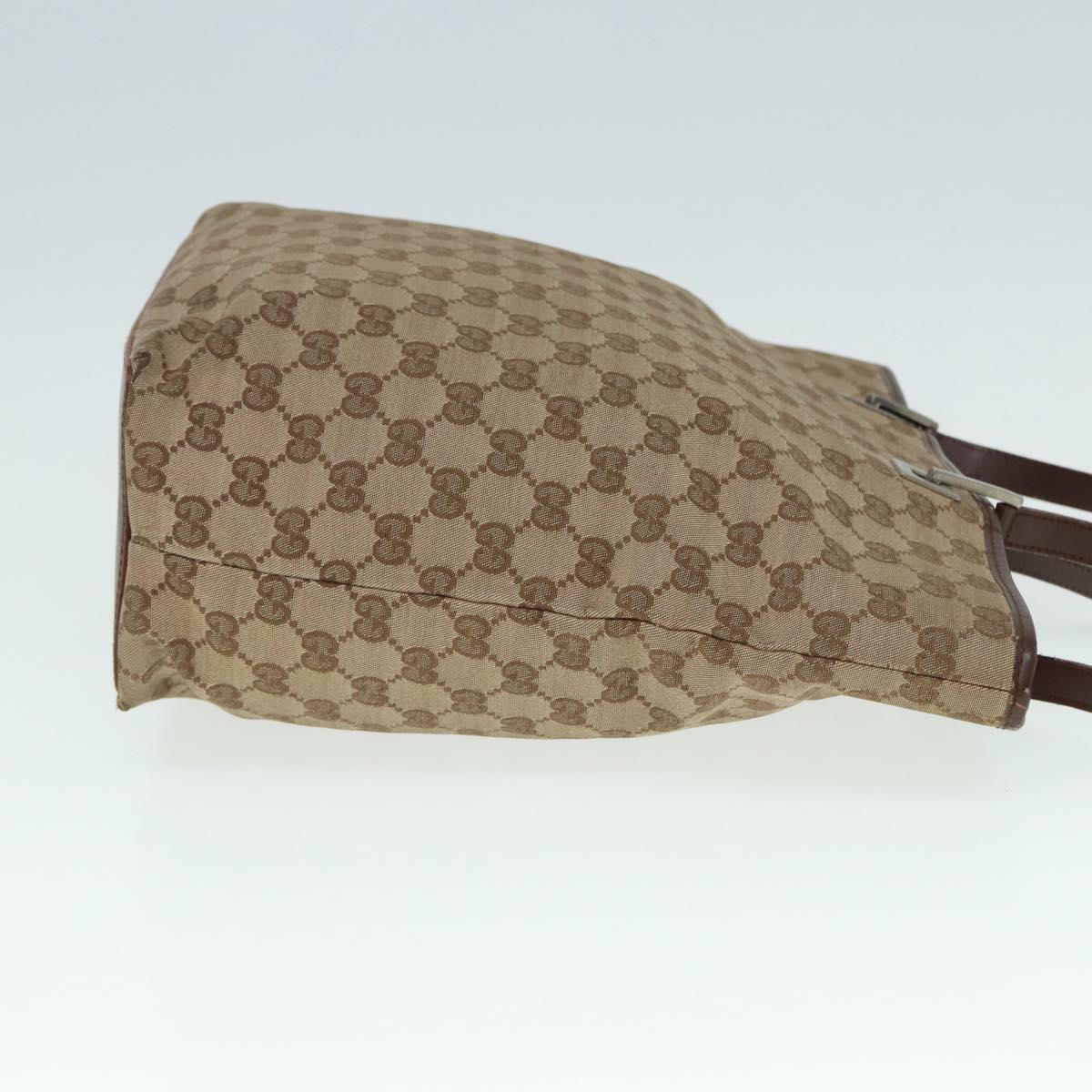 GUCCI GG Canvas Tote Bag Beige Silver 002 1098 Auth 88521