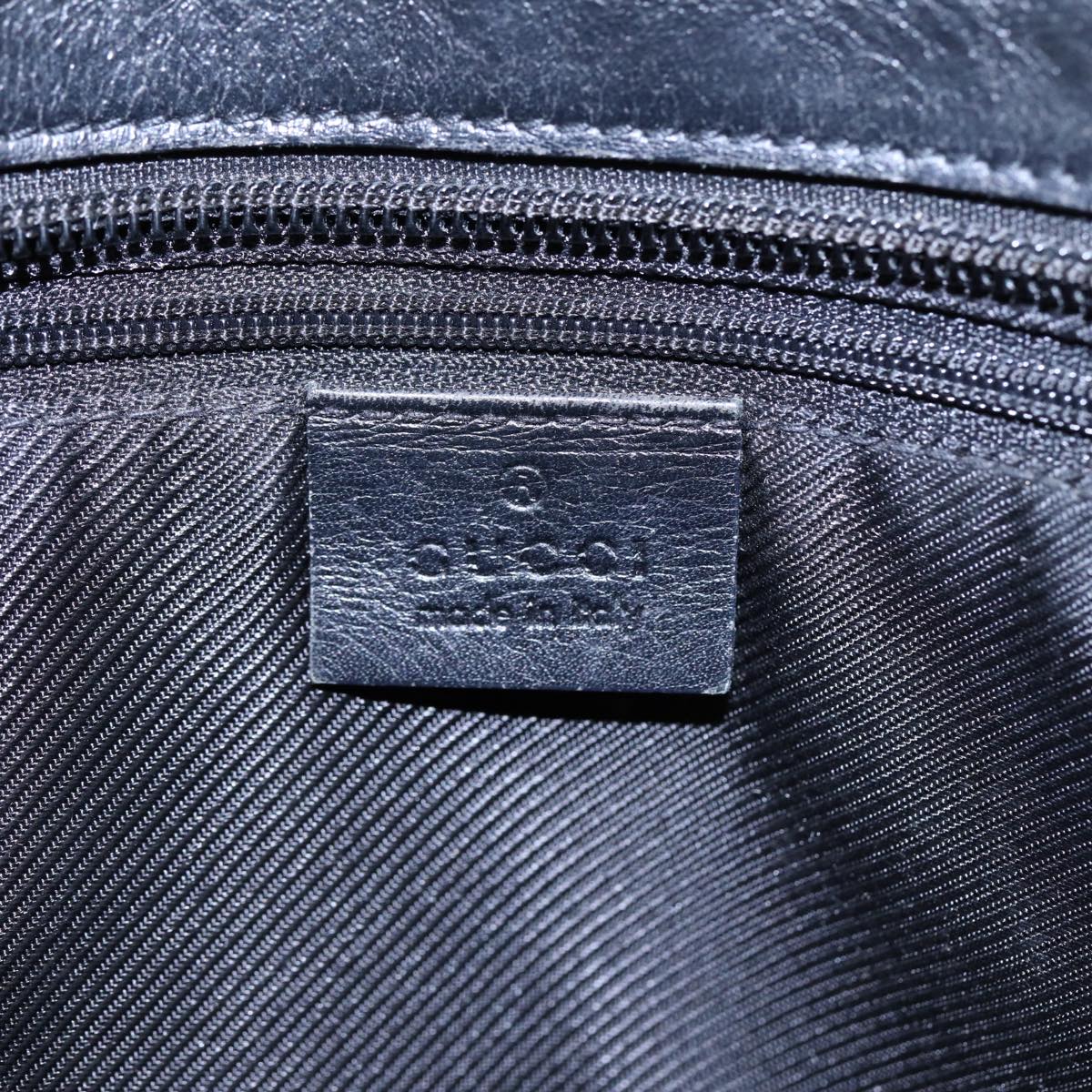 GUCCI Tote Bag GG Canvas Black Silver 002 1119 Auth 88532