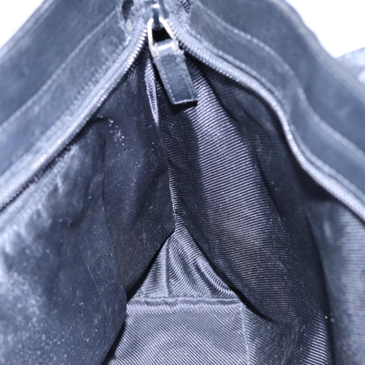 GUCCI Tote Bag GG Canvas Black Silver 002 1119 Auth 88532