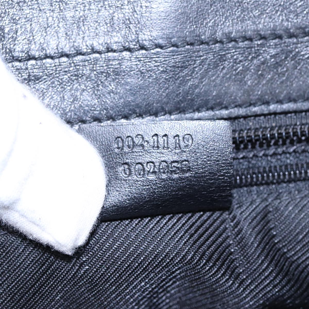 GUCCI Tote Bag GG Canvas Black Silver 002 1119 Auth 88532