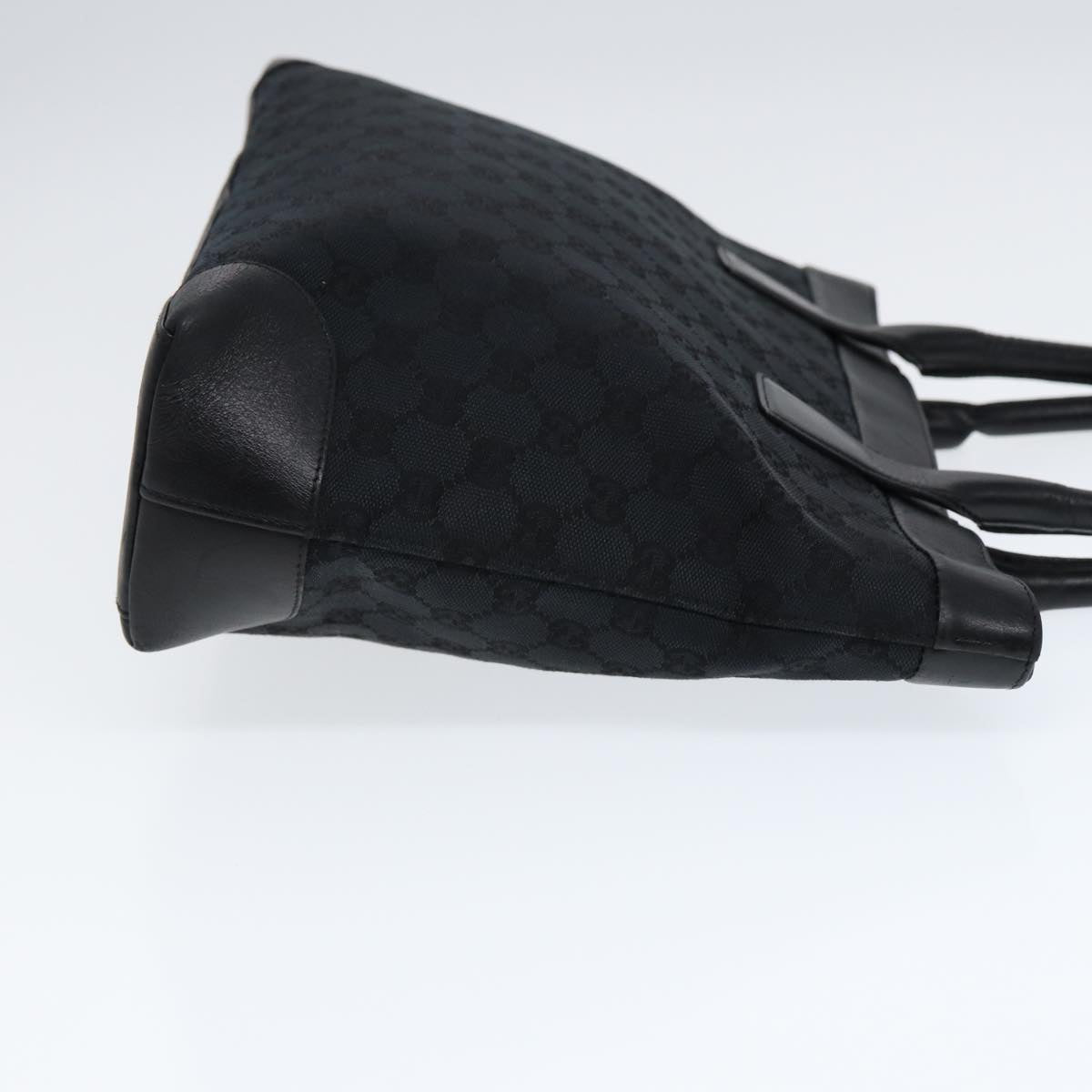 GUCCI Tote Bag GG Canvas Black Silver 002 1119 Auth 88532