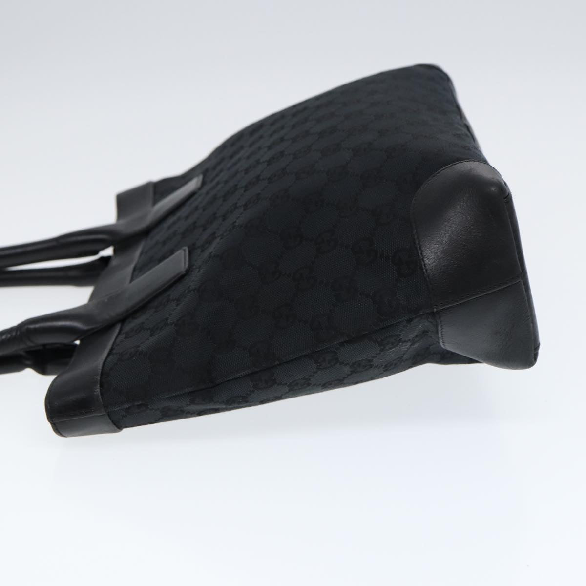 GUCCI Tote Bag GG Canvas Black Silver 002 1119 Auth 88532
