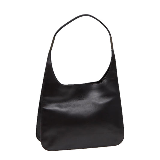 GUCCI Shoulder Bag Leather Black Silver 001 3167 Auth 88563