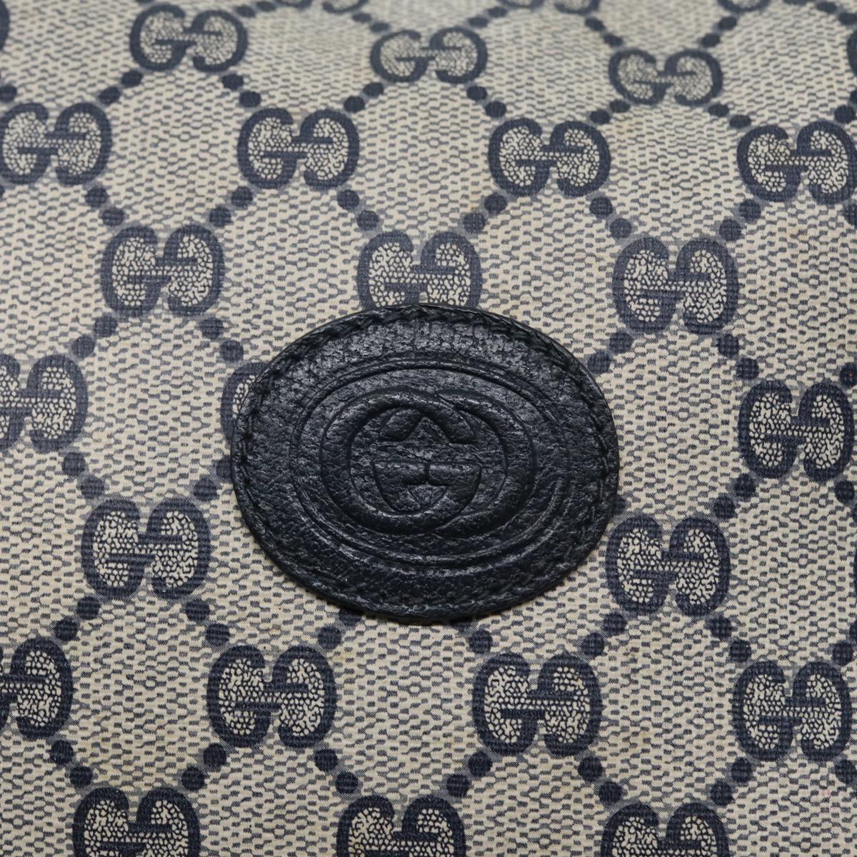 GUCCI GG Supreme Shoulder Bag PVC Leather Navy Gold 007 58 0093 Auth 88691