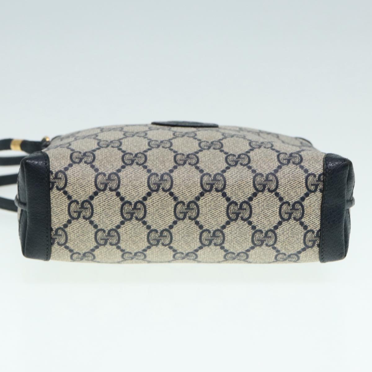 GUCCI GG Supreme Shoulder Bag PVC Leather Navy Gold 007 58 0093 Auth 88691