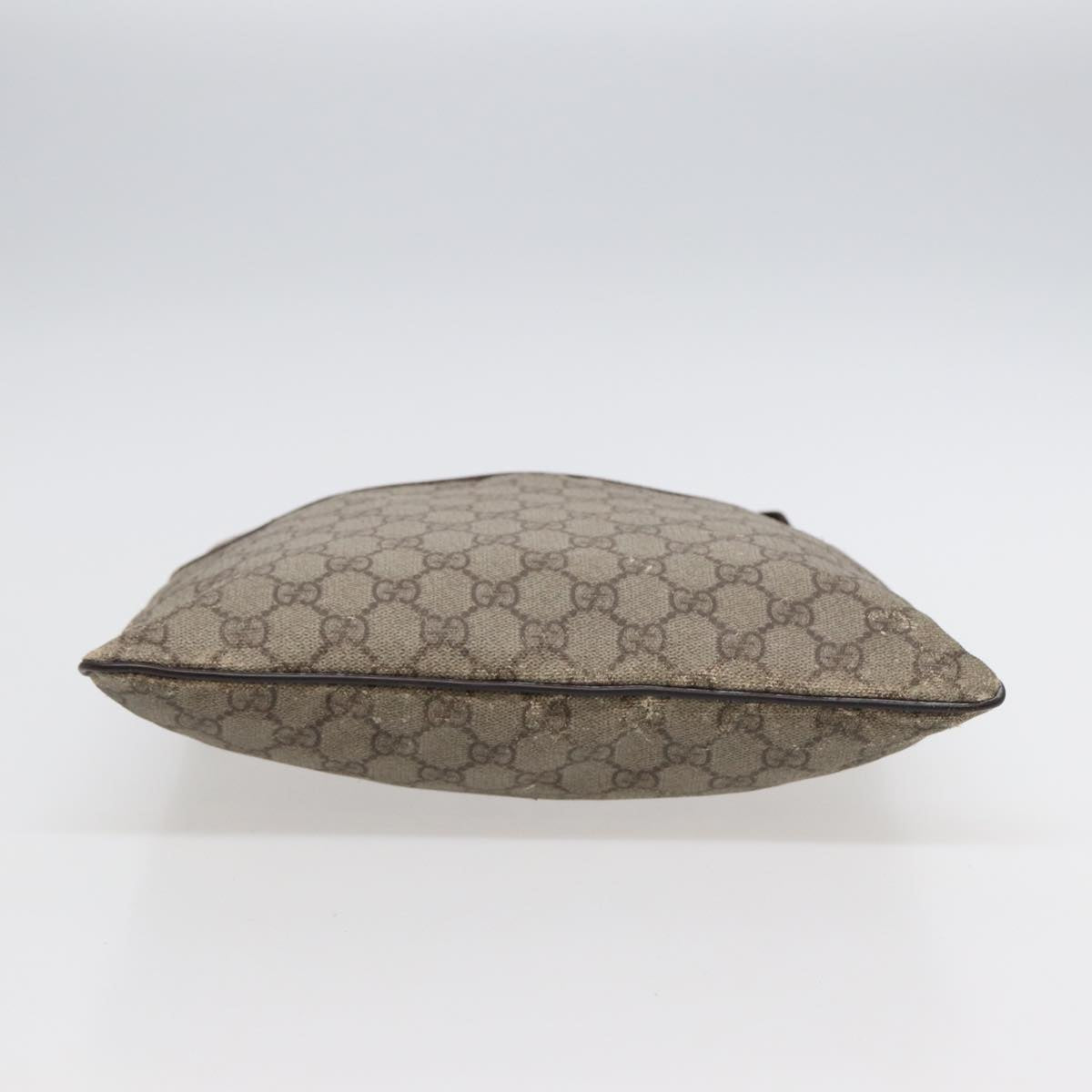 GUCCI GG Supreme Shoulder Bag PVC Leather Beige Silver 141626 Auth 89139