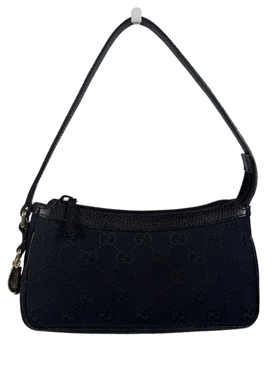 Gucci Vintage Black GG Monogram Mini Charmy Shoulder Pochette Bag