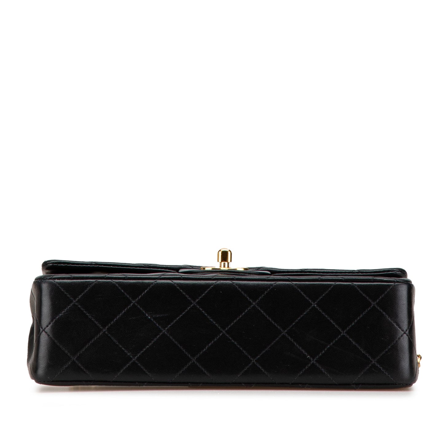 Black Chanel Small Classic Lambskin Double Flap Shoulder Bag