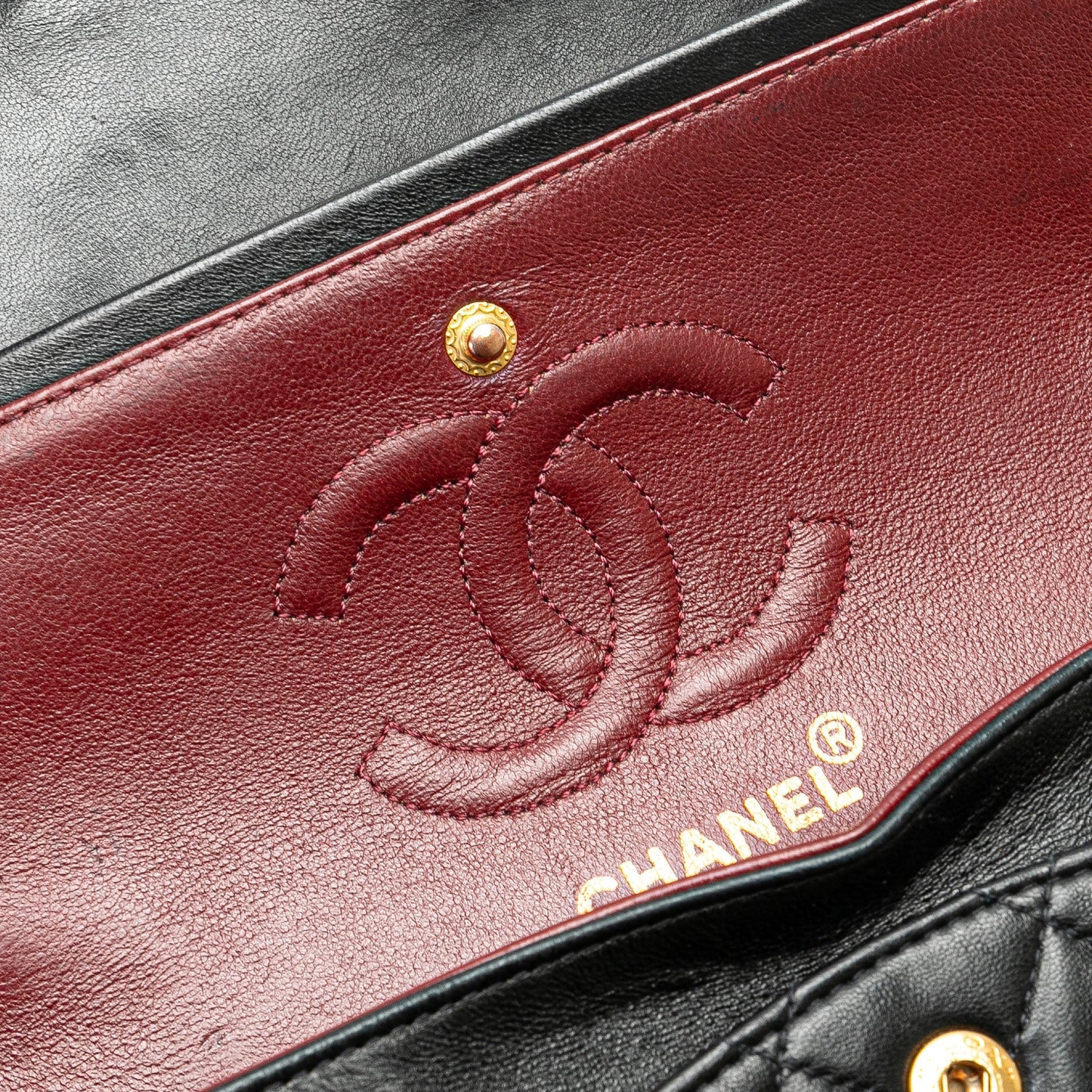 Black Chanel Small Classic Lambskin Double Flap Shoulder Bag