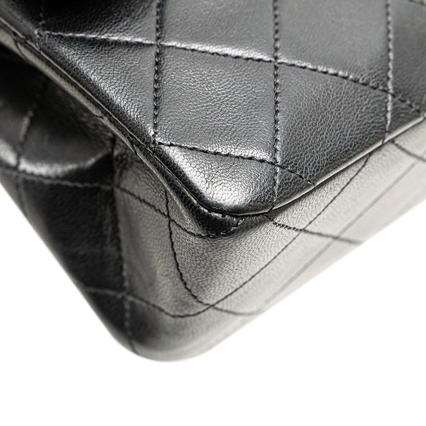 Black Chanel Small Classic Lambskin Double Flap Shoulder Bag
