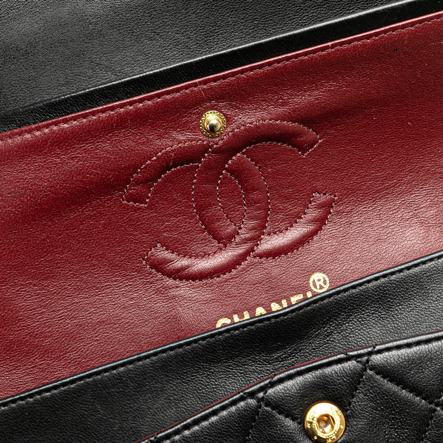Black Chanel Small Classic Lambskin Double Flap Shoulder Bag