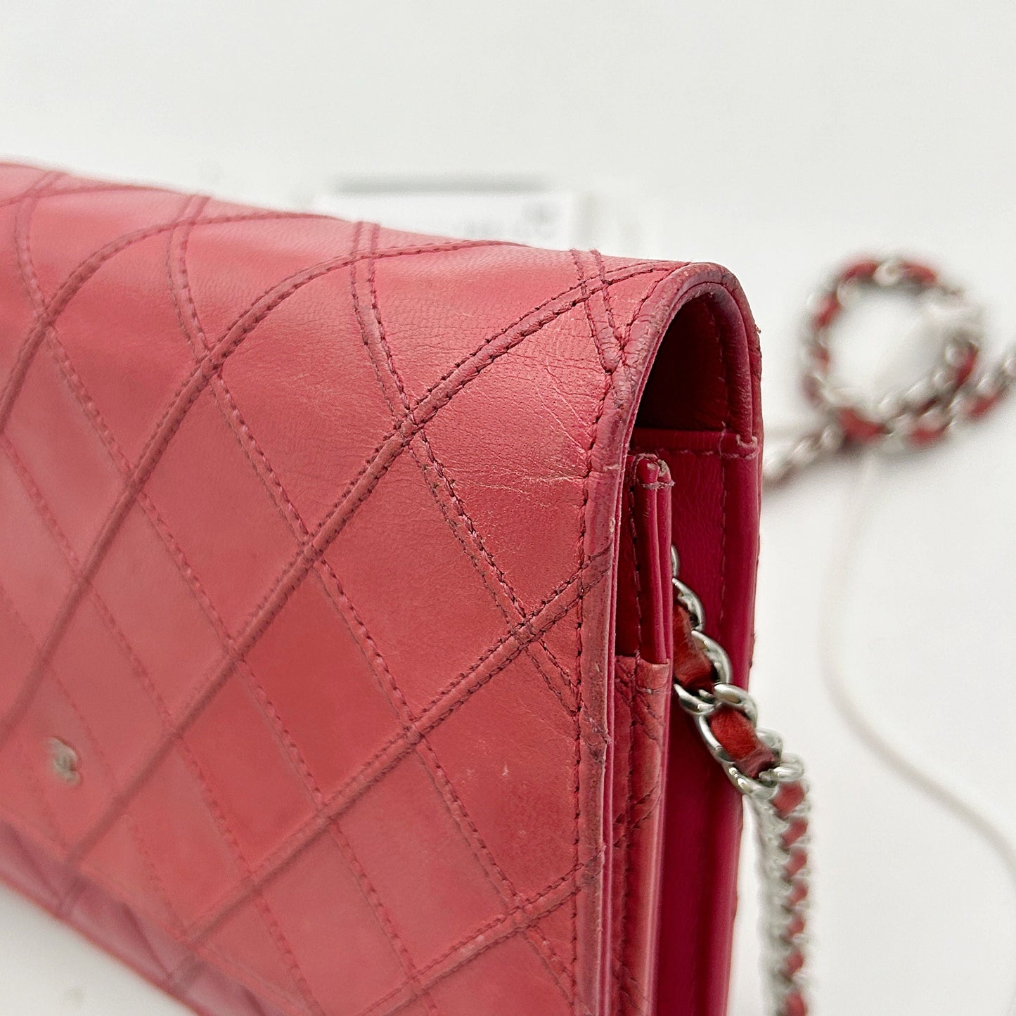 Chanel Matelasse Chain Wallet A33814 Women's Lambskin Chain/Shoulder Wallet Pink LA17738