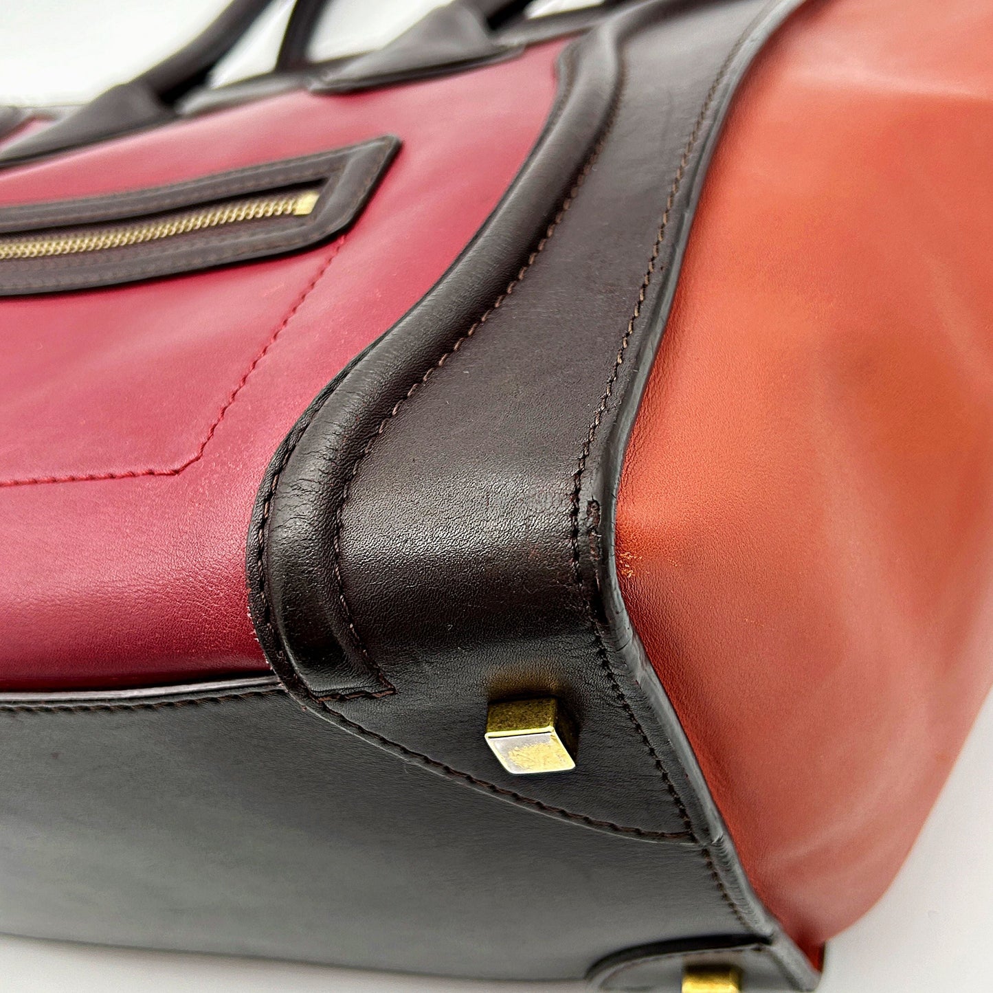 Celine Tri Color Leather Micro Luggage Tote Celine LA12859