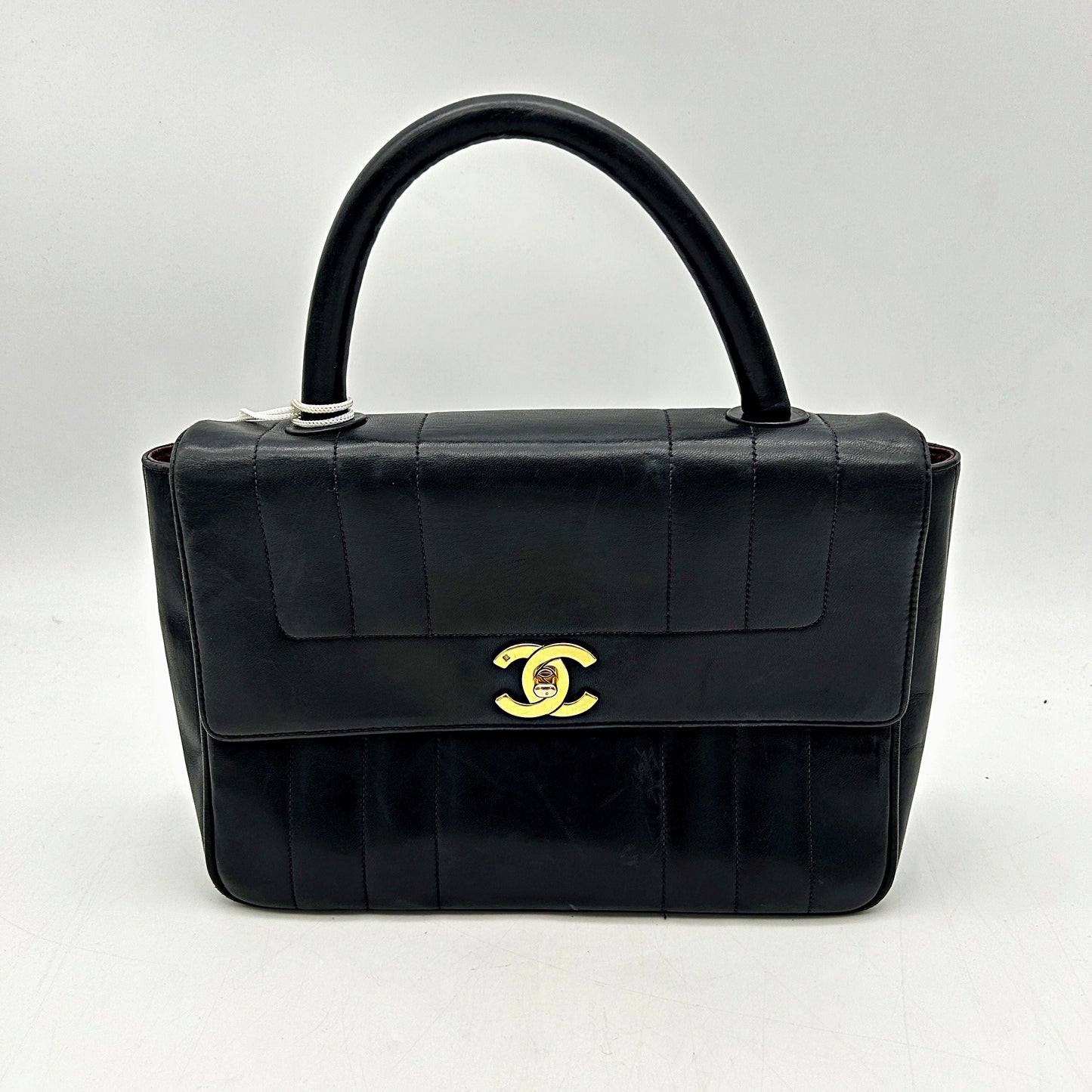 Chanel Vintage Vertical Quilt Kelly Bag - Black Handle Bags, Handbags LA18012