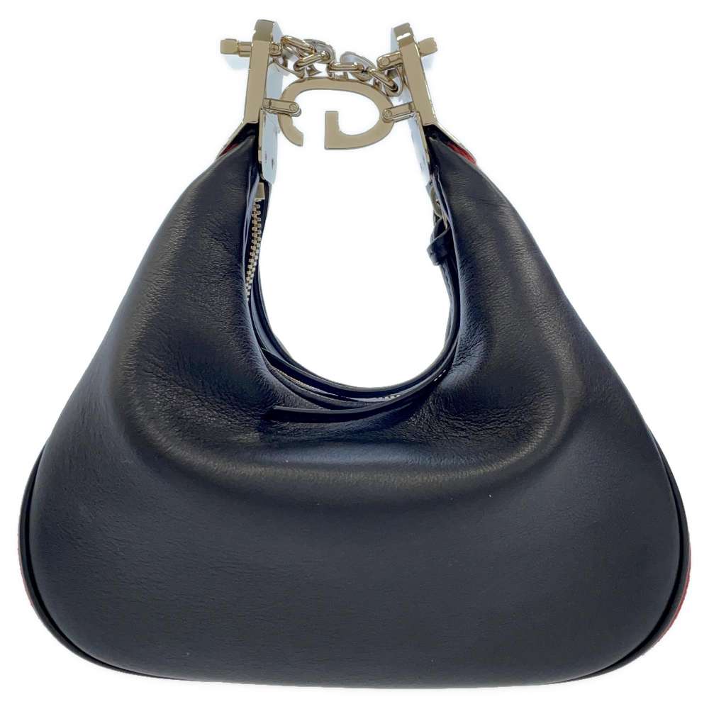 GUCCI Attaché Shoulder Bag Black/Red 699409 Leather Size Small