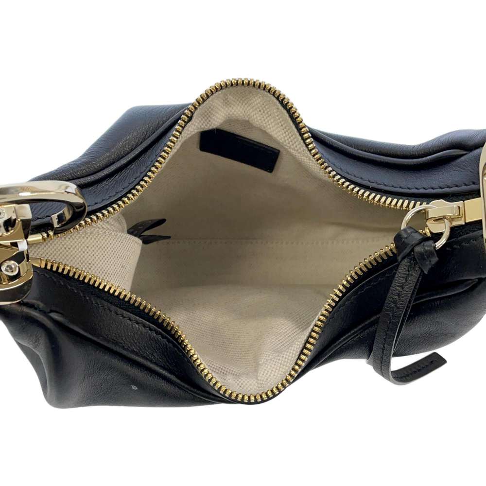 GUCCI Attaché Shoulder Bag Black/Red 699409 Leather Size Small