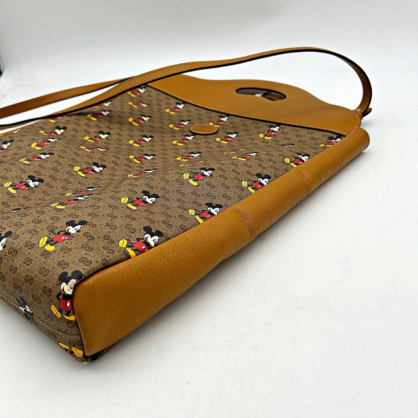 GUCCI X DISNEY Mini Vintage GG Supreme Monogram Mickey Mouse Top Handle Tote Beige Vintage Sun Oil  LA37124