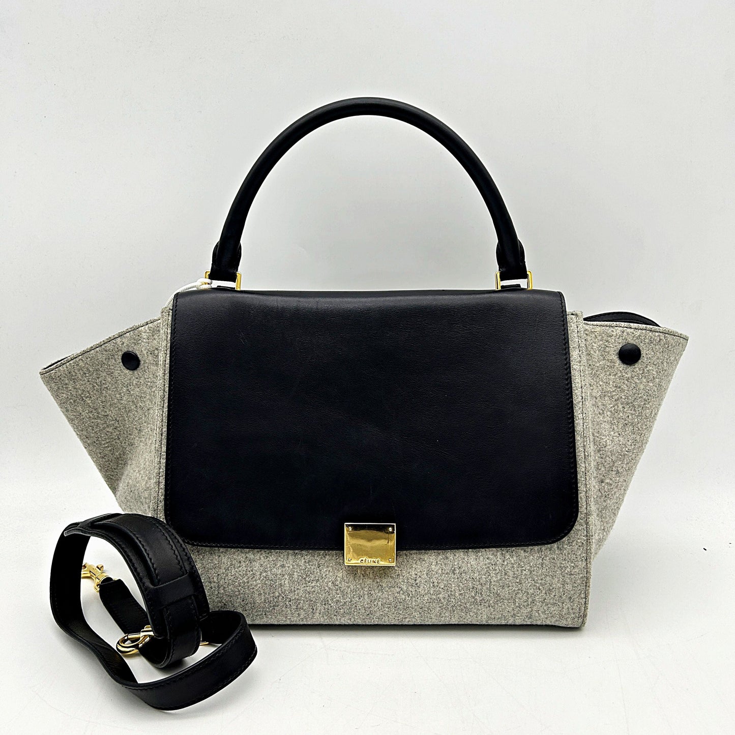 Celine Medium Felt Trapeze Bag - Grey Totes, Handbags LA18532