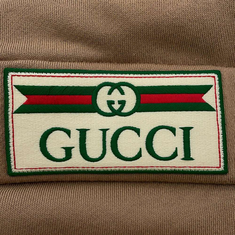 GUCCI Vintage Logo Knitted Fabric Sweatshirt Size S Camel 678943 Cotton100%