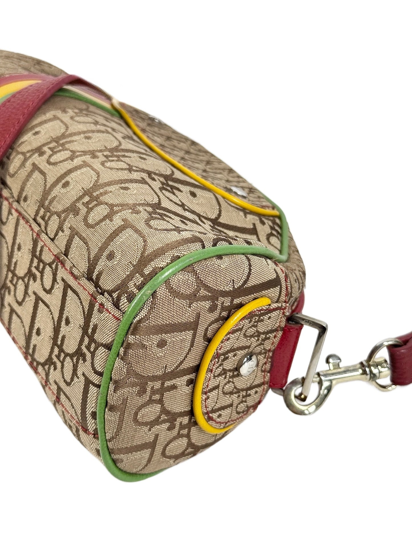 Dior Vintage 2004 Rasta Trotter Monogram Canvas Half Moon Shoulder & Crossbody Bag