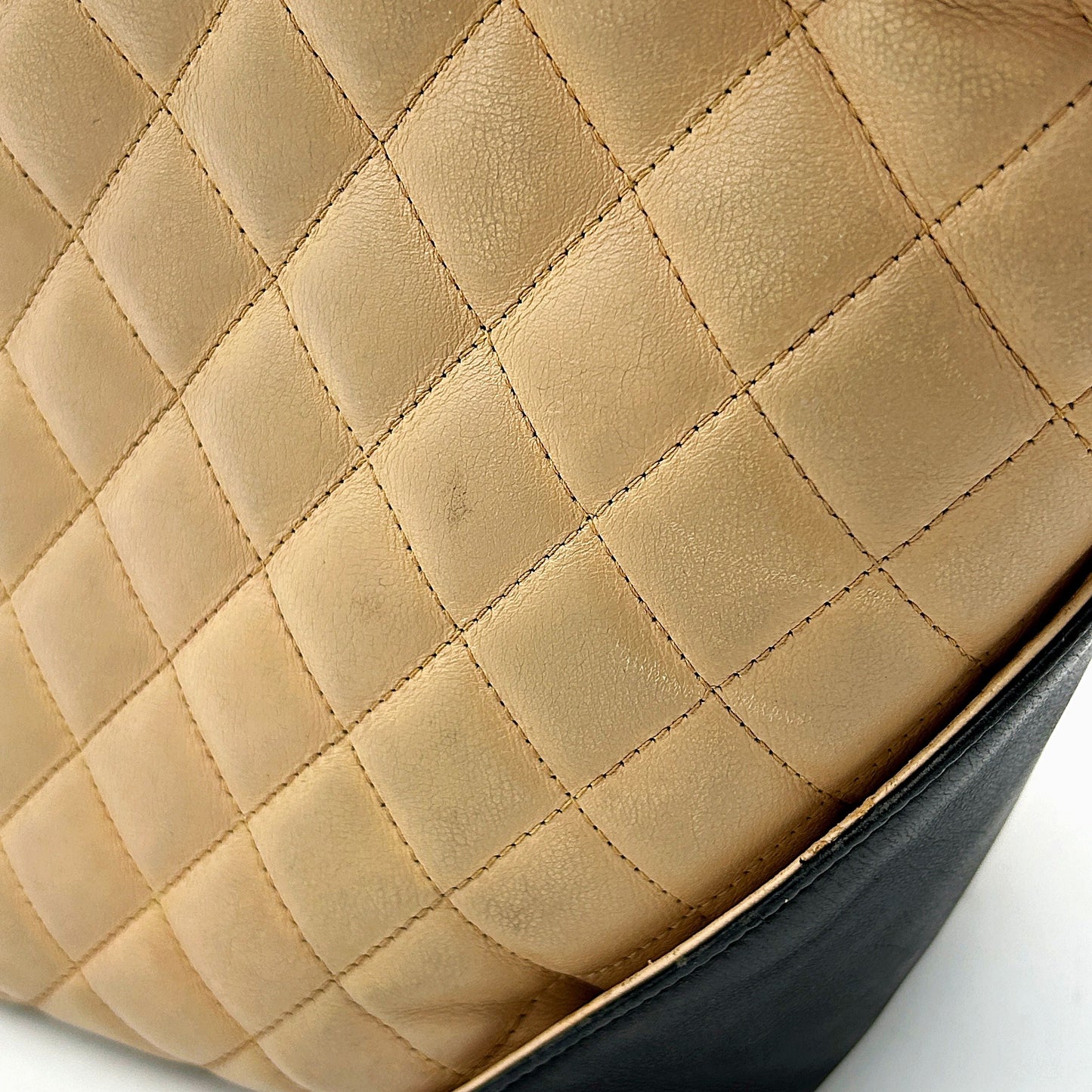 CHANEL | Bags | Chanel Cambon Nude Pink Black Cc Leather Tote Shoulder Bag LA13669