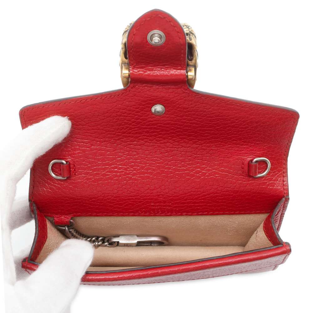 GUCCI Dionysus Chain Shoulder Bag Red 476432 Leather