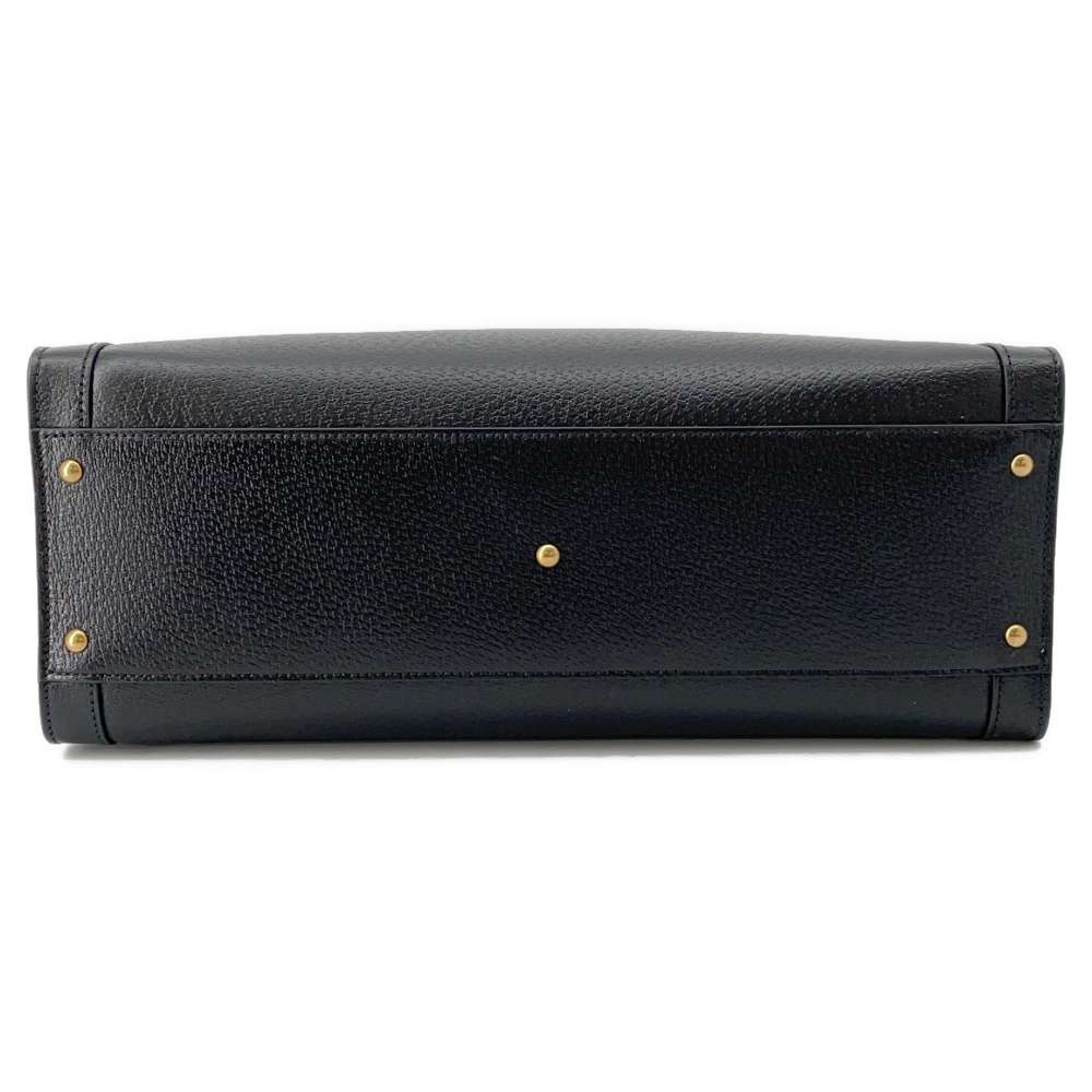 GUCCI Diana Bamboo Tote Bag Black 703218 Leather Bamboo