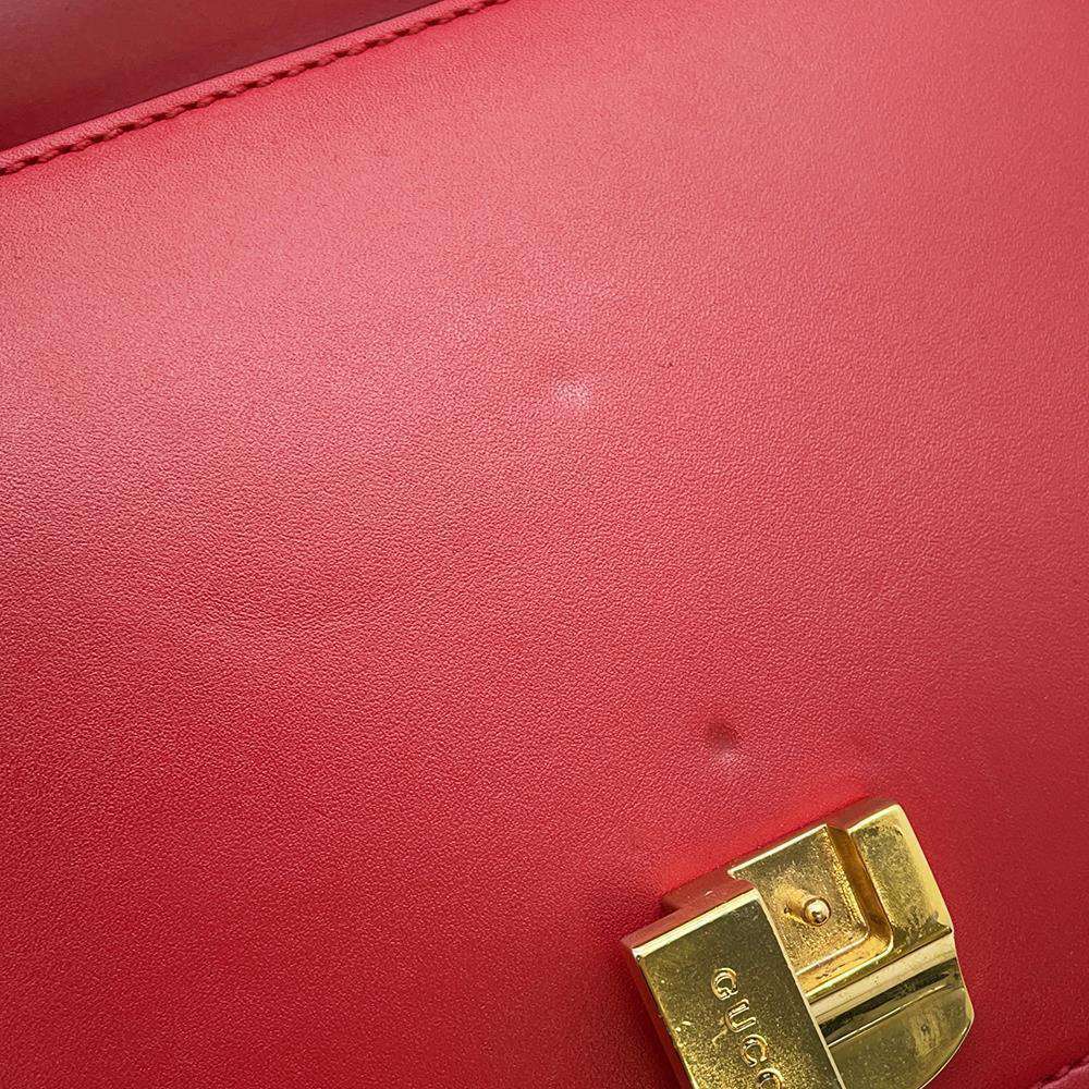 GUCCI Sylvie Shoulder Bag Red 431666 Leather