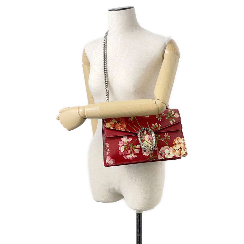 GUCCI Dionysus Flower ChainShoulder Red 400249 Leather