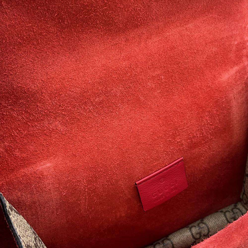 GUCCI Dionysus GG Supreme Shoulder Bag Brown/Red 421970 PVC Leather