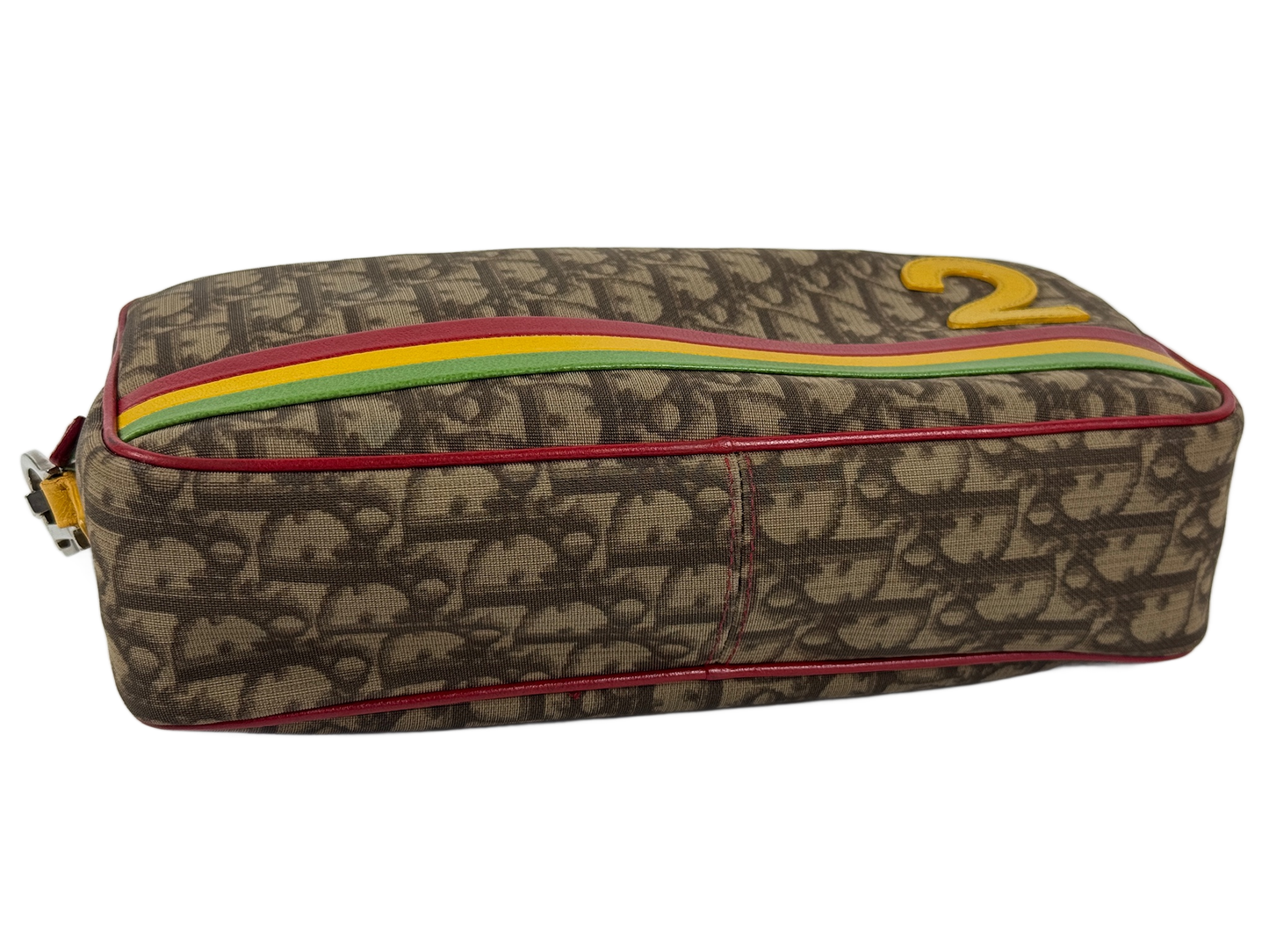 Dior Vintage 2004 Rasta Trotter Monogram Canvas 2 Camera Shoulder & Crossbody Bag