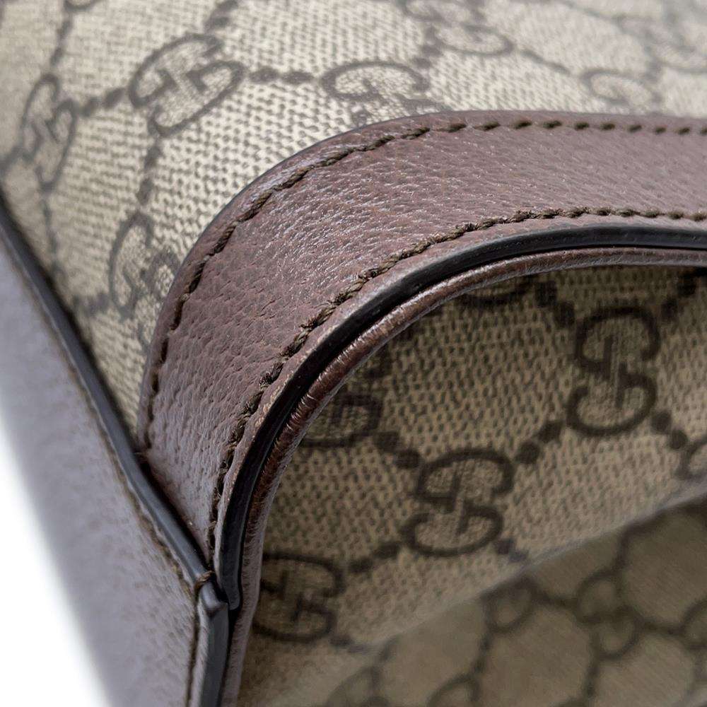 GUCCI Ophidia GGMedium Tote Bag Beige/Brown 524537 GG SupremeCanvas Leather