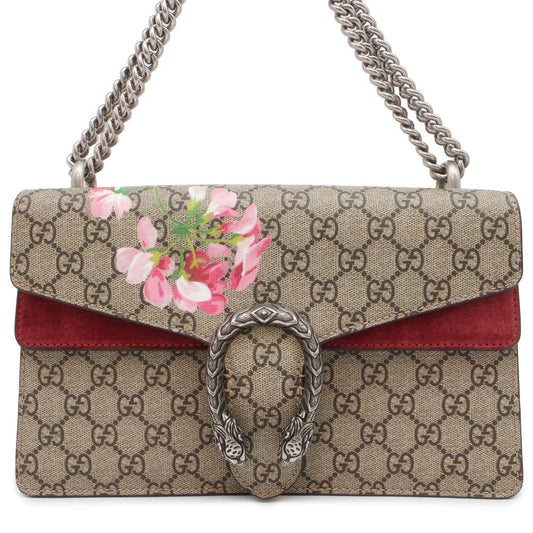 GUCCI Dionysus GG Blooms ChainShoulder Bag Brown/Red 400249 PVC suede