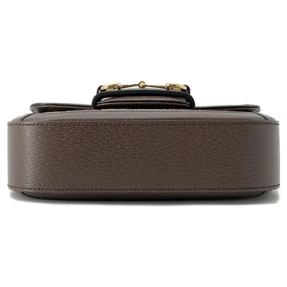 GUCCI Horsebit1955 Jumbo GG Shoulder Bag Brown 658574 Canvas Leather