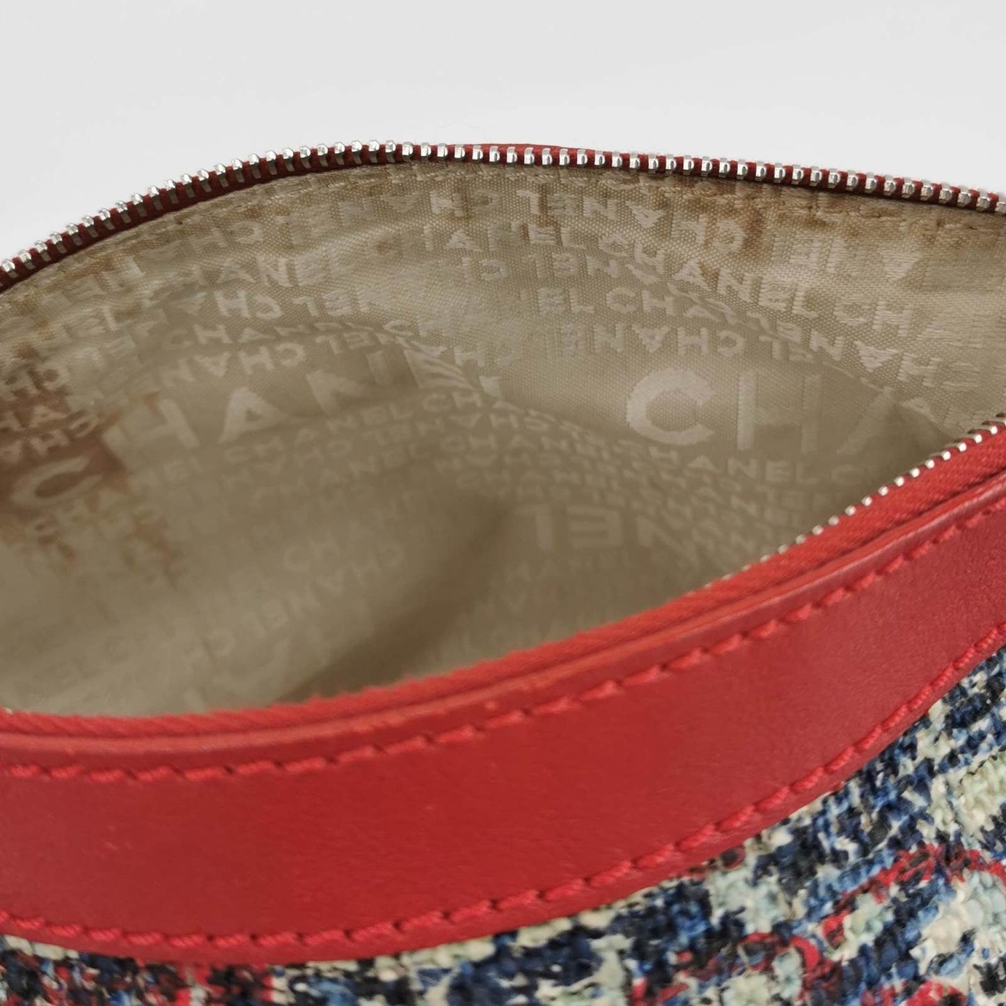 Chanel Tweed with Red Clover Charm Shoulder Bag