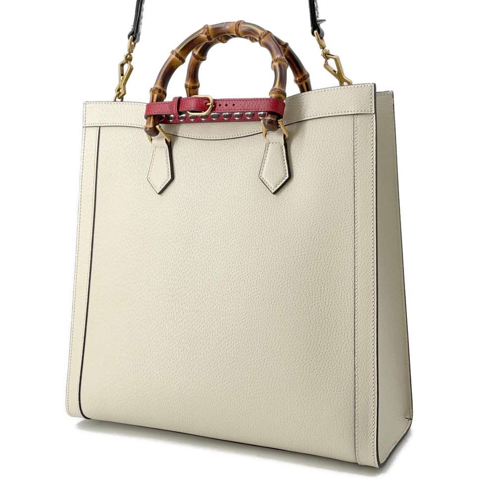 GUCCI Diana 2way Tote Bag Ivory/Green/Red 721080 Leather