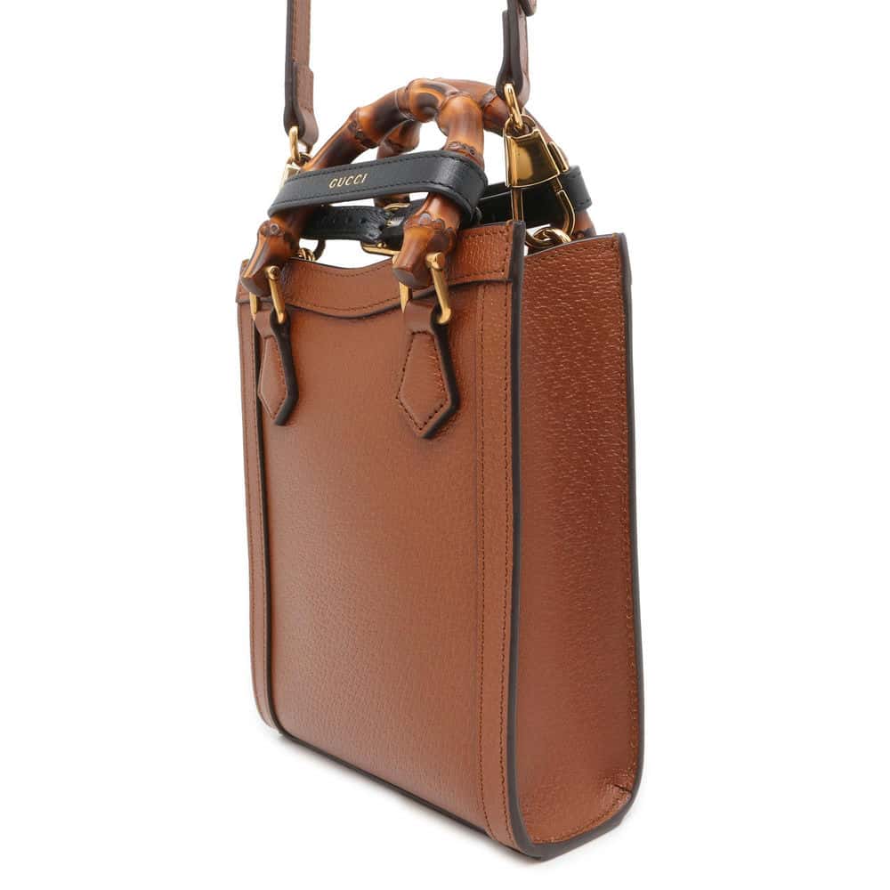 GUCCI Diana 2wayTote Bag Brown 739079 Leather Size Mini