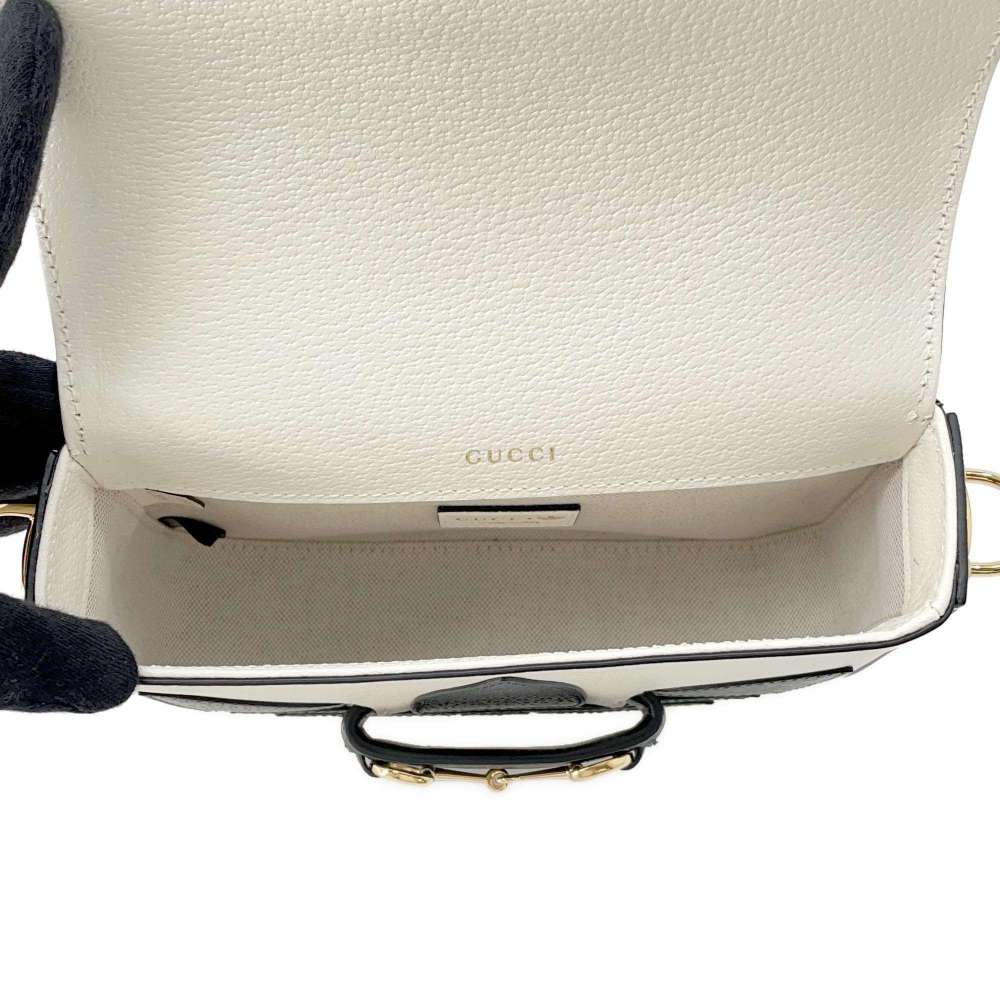 GUCCI Adidas collaboration Horsebit1955 Shoulder Bag Black/White 658574 Leather