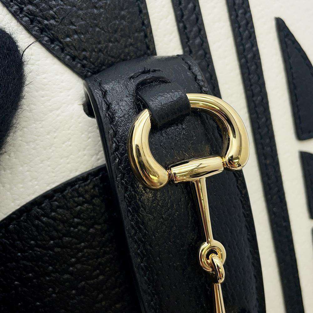GUCCI Adidas collaboration Horsebit1955 Shoulder Bag Black/White 658574 Leather