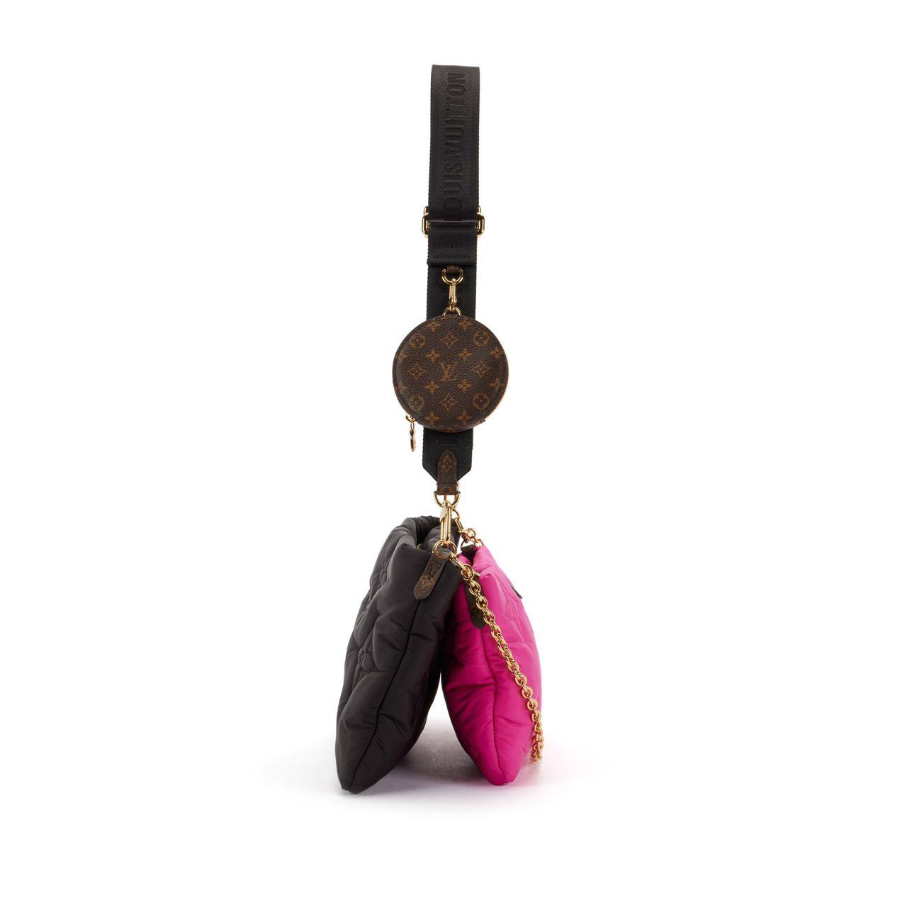 Louis Vuitton Pink and Black Monogram Econyl Nylon Maxi Multi Pochette Gold Hardware