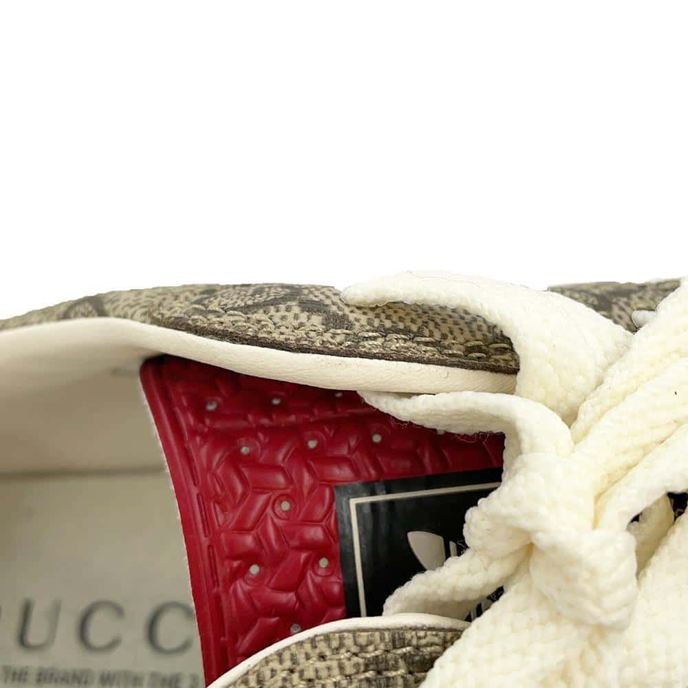 GUCCI Adidas Gazelle Wedge Sole Brown/Green/White 725655 PVC Leather Size 39