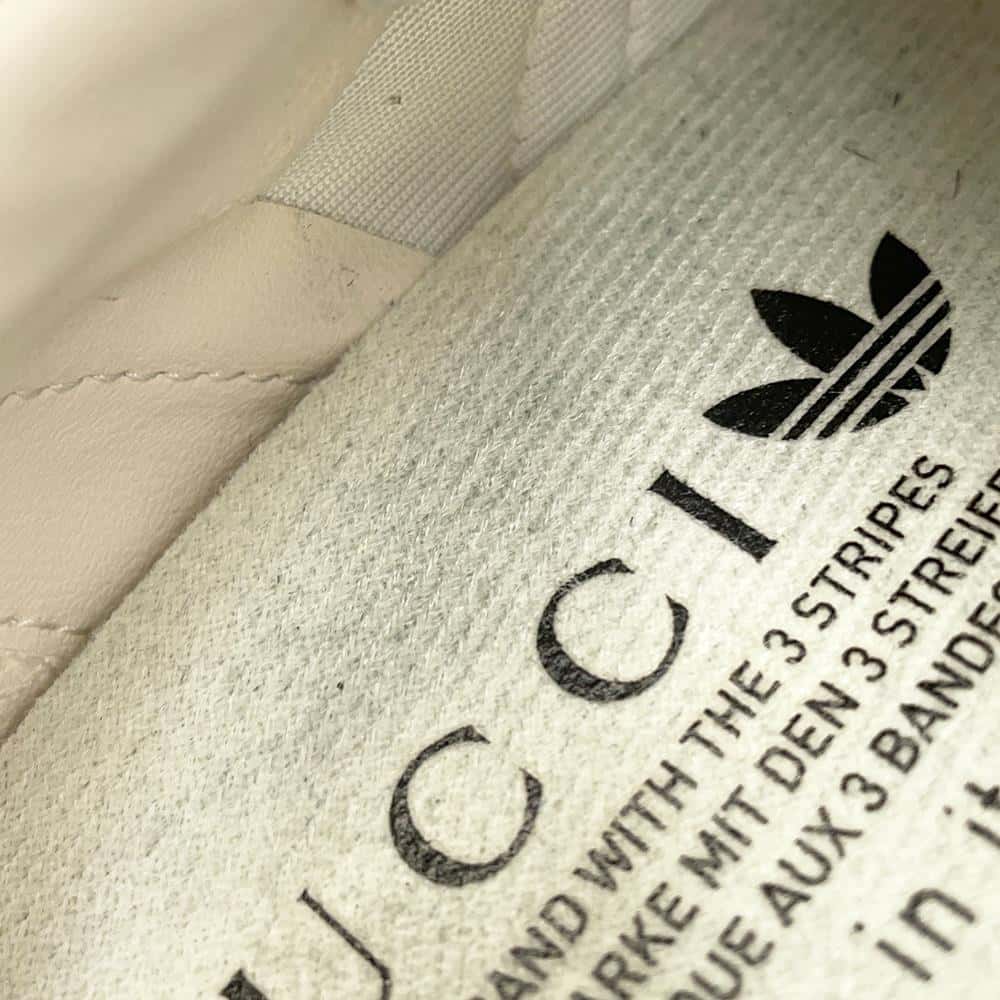 GUCCI Adidas Gazelle Wedge Sole Brown/Green/White 725655 PVC Leather Size 39