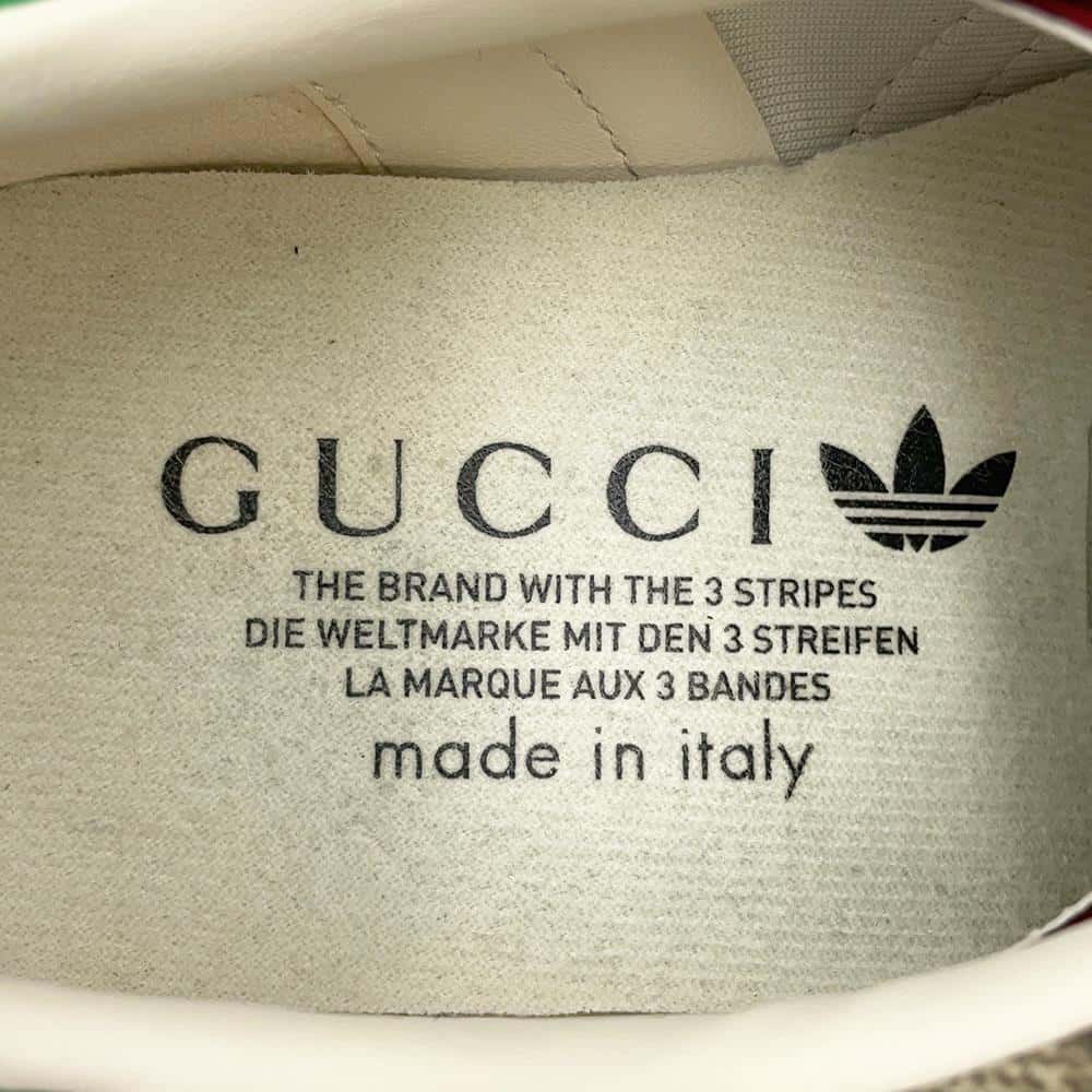 GUCCI Adidas Gazelle Wedge Sole Brown/Green/White 725655 PVC Leather Size 39