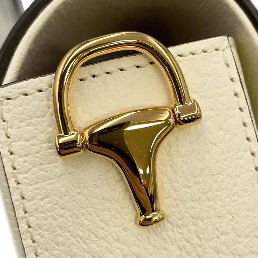 GUCCI Adidas Horsebit1955 White/Black 722009 Leather Size Small