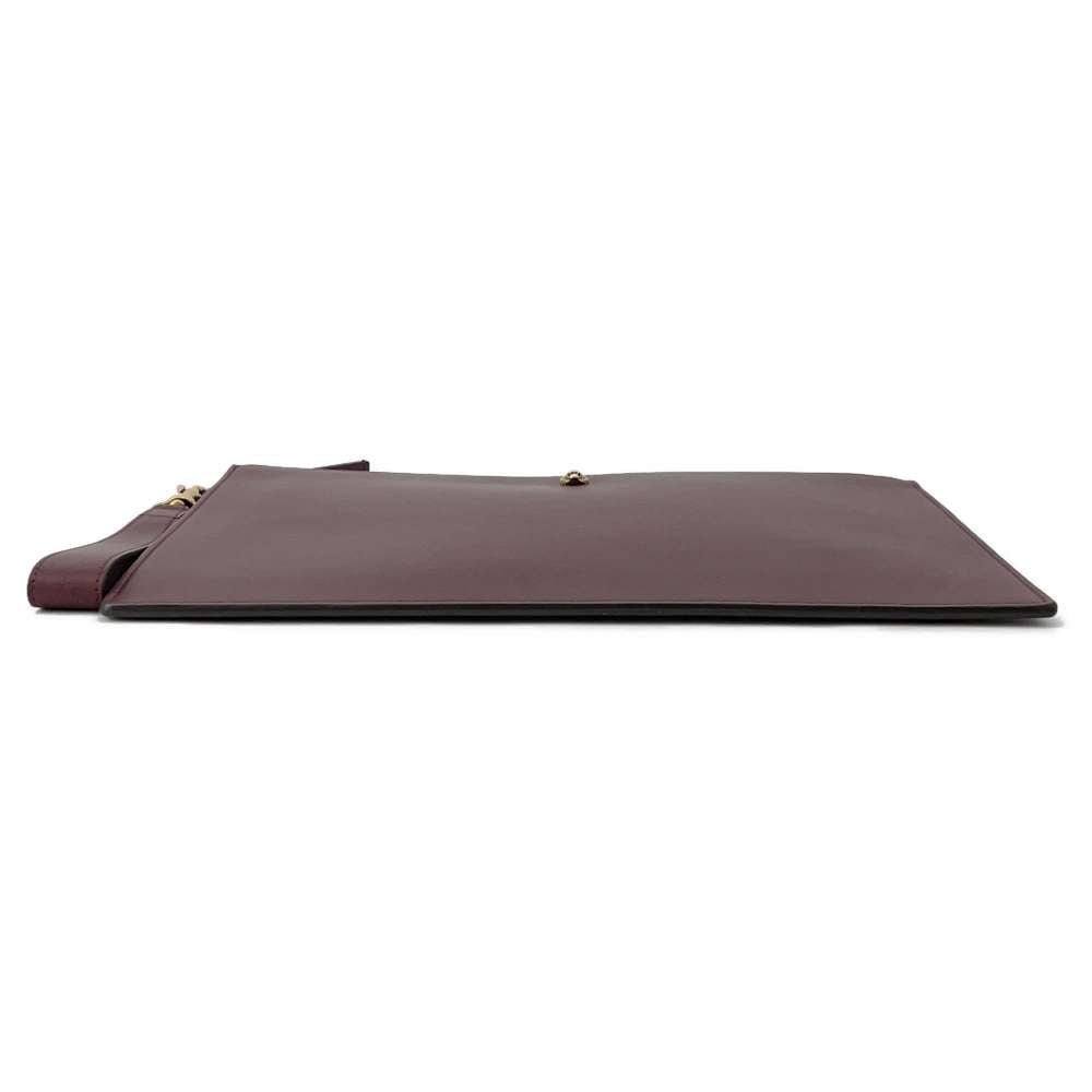GUCCI Animalier Clutch Bag Bordeaux 428724 Leather