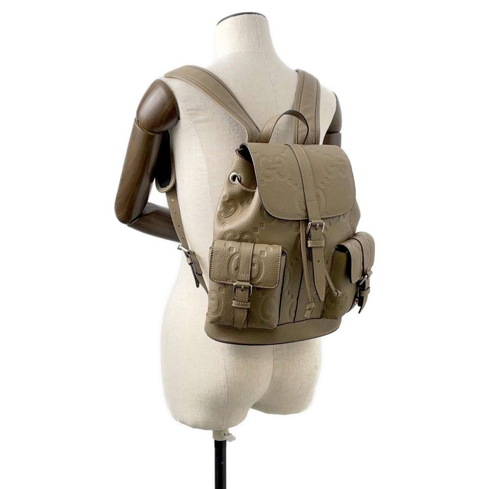 GUCCI Jumbo GG Small Backpack Beige 739503 Leather