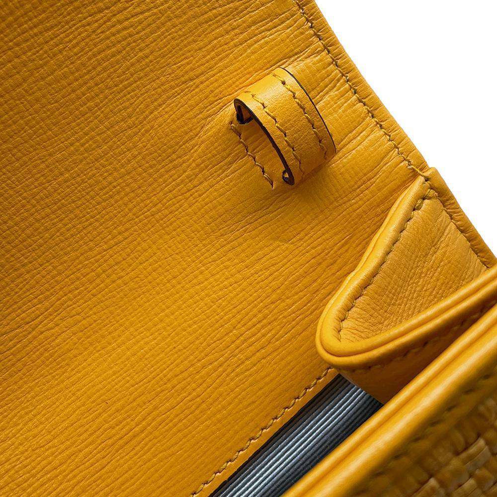 GUCCI Horsebit 2wayChainShoulder Bag Yellow 655667 Straw Leather