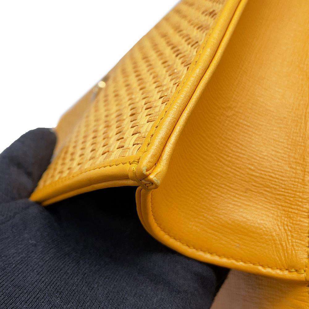 GUCCI Horsebit 2wayChainShoulder Bag Yellow 655667 Straw Leather