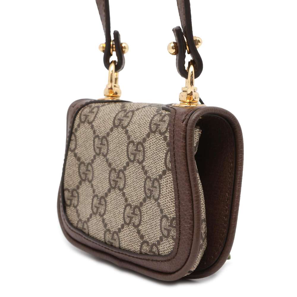 GUCCI GG Supreme Blondie Shoulder Card Case Beige/Brown 698635 PVC/Leather