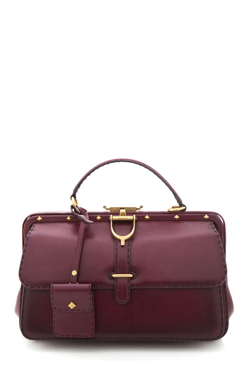 Gucci Vintage Maroon & Gold Tom Ford Era Handbag